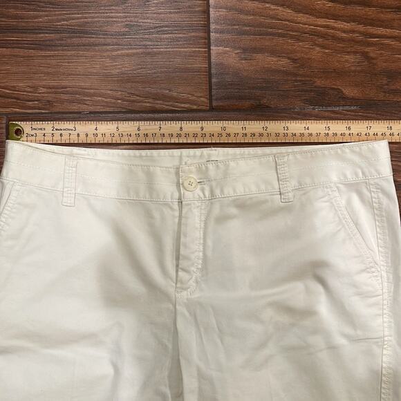 Loft Size 12 White Wide Leg Cropped Julie Pants Summer Vacation - Picture 4 of 6